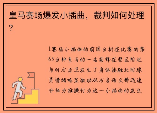 皇马赛场爆发小插曲，裁判如何处理？